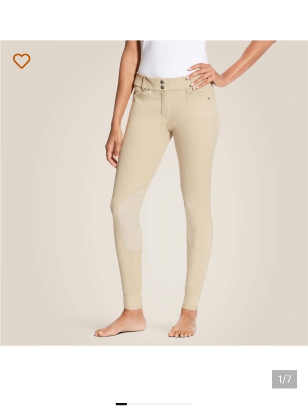 Ariat Heritage Knee Patch Breech Tan Riding Pants 28R